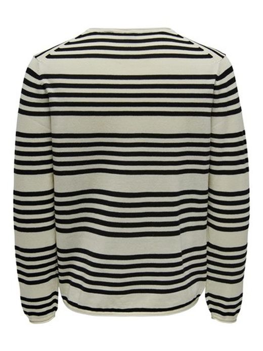 Jersey de cuello redondo multirayas Only & Sons Off White