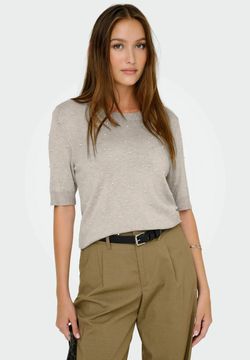 Jersey de cuello redondo perlas Only Pumice Stone