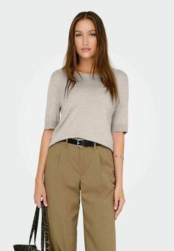 Jersey de cuello redondo perlas Only Pumice Stone