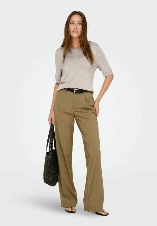 Jersey de cuello redondo perlas Only Pumice Stone