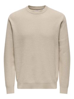 Jersey de cuello redondo punto hexagonal Only & Sons Silver Lining