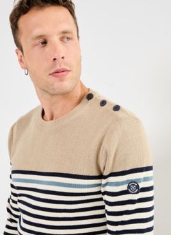 Jersey de cuello redondo rayas marineras Jack & Jones Buttercream