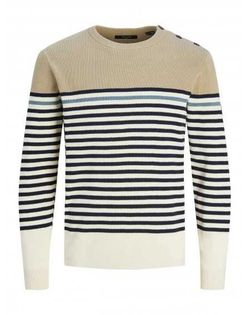 Jersey de cuello redondo rayas marineras Jack & Jones Buttercream
