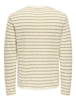 Jersey de cuello redondo rayas Only & Sons Cloud Dancer