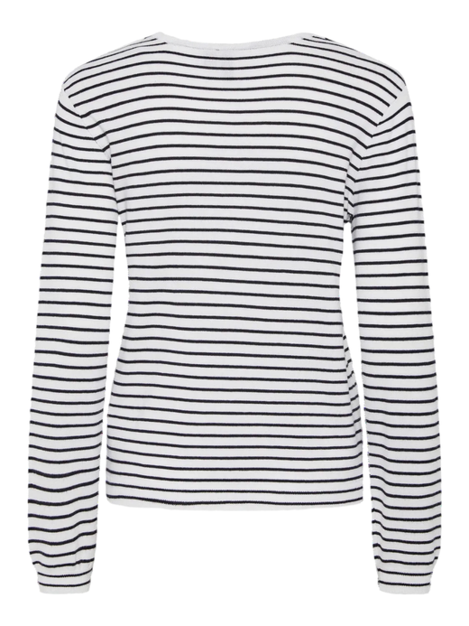 Jersey de cuello redondo rayas Pieces Cloud Dancer