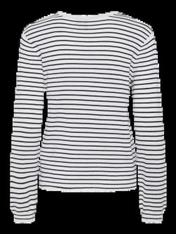 Jersey de cuello redondo rayas Pieces Cloud Dancer