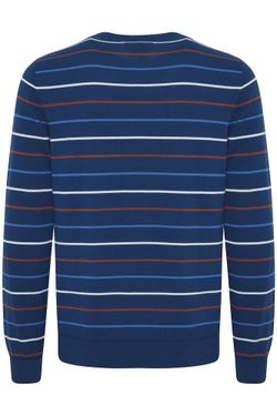 Jersey de cuello redondo rayas tricolor Blend Of America Navy Peony