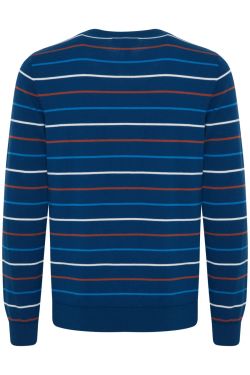 Jersey de cuello redondo rayas tricolor Blend Of America Navy Peony