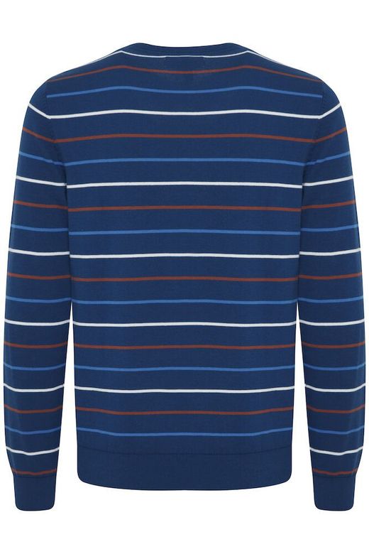 Jersey de cuello redondo rayas tricolor Blend Of America Navy Peony