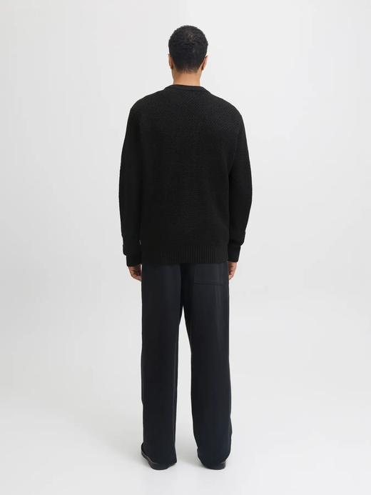 Jersey de cuello redondo trenzas Jack & Jones Black