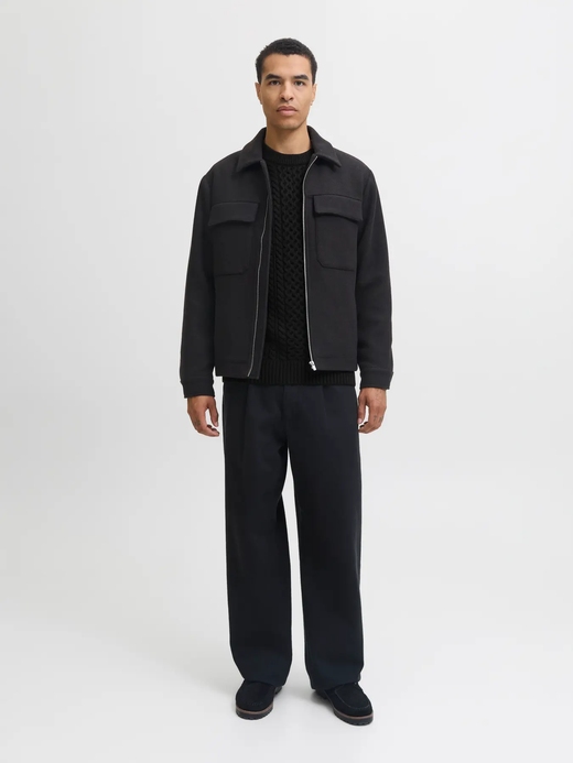 Jersey de cuello redondo trenzas Jack & Jones Black