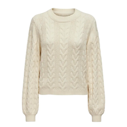 Jersey de cuello redondo trenzas Only Whitecap Gray