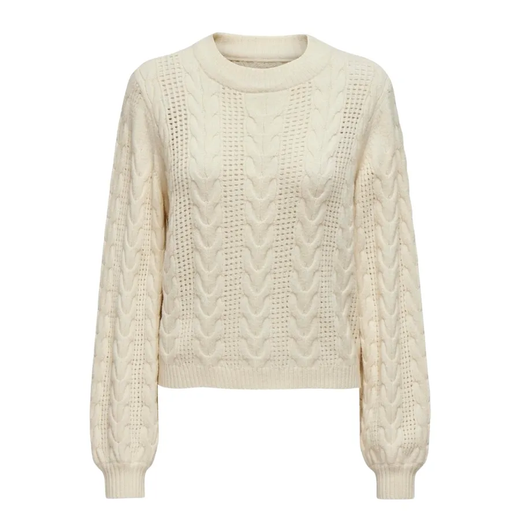 Jersey de cuello redondo trenzas Only Whitecap Gray