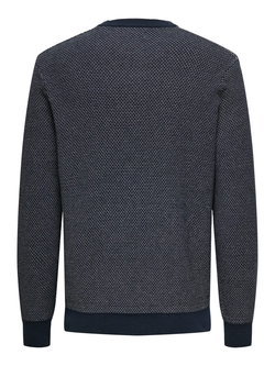 Jersey de cuello redondo punto hexagonal Only & Sons Navy Blazer