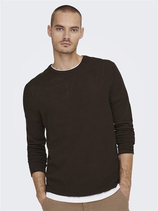 Jersey de punto granulado Only & Sons Brown