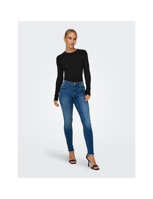 Jersey fino de canalé triangular Only Black