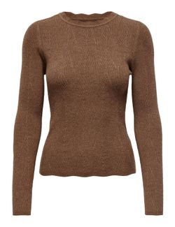 Jersey fino de canalé triangular Only Brown