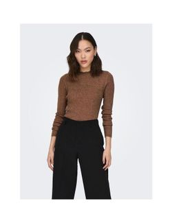 Jersey fino de canalé triangular Only Brown