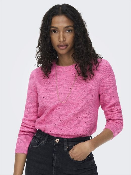 Jersey fino de punto calado Only Strawberry Cream