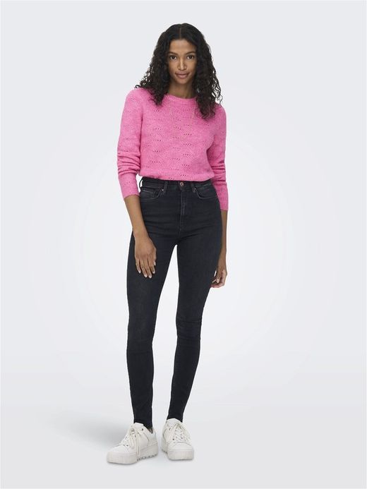 Jersey fino de punto calado Only Strawberry Cream