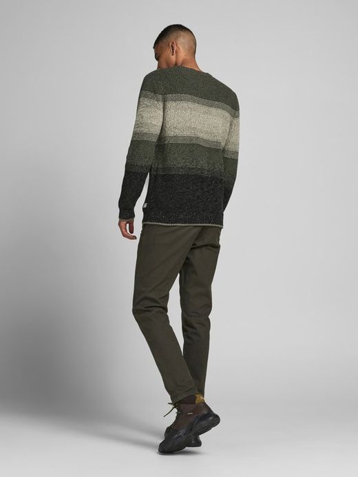 Jersey jaspeado con rayas anchas Jack & Jones Forest Night