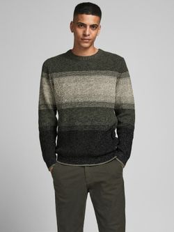 Jersey jaspeado con rayas anchas Jack & Jones Forest Night