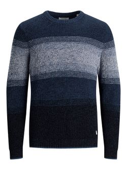 Jersey jaspeado con rayas anchas Jack & Jones Navy Blazer