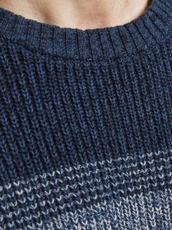 Jersey jaspeado con rayas anchas Jack & Jones Navy Blazer