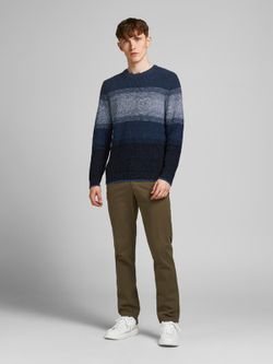 Jersey jaspeado con rayas anchas Jack & Jones Navy Blazer