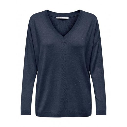 Jersey oversize con espalda calado rombos Only Denim Blue