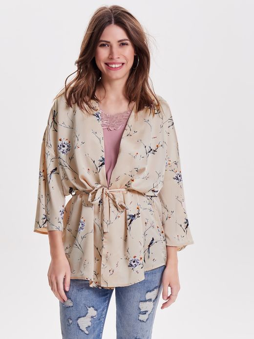 Only Peach Whip Floral Print Kimono