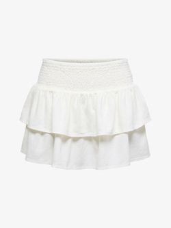 Mini falda con goma y volantes Only Cloud Dancer
