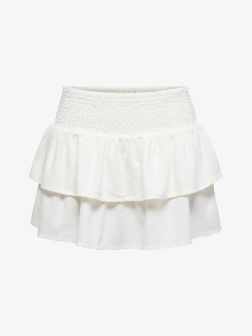 Mini falda con goma y volantes Only Cloud Dancer