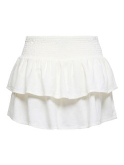 Mini falda con goma y volantes Only Cloud Dancer