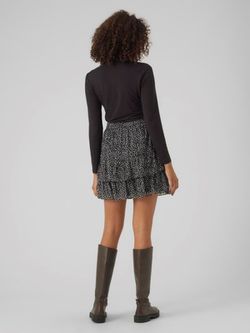 Mini falda con volante estampado abstracto Vero Moda Black