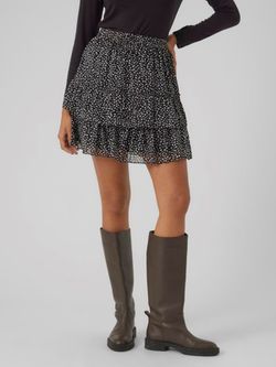 Mini falda con volante estampado abstracto Vero Moda Black