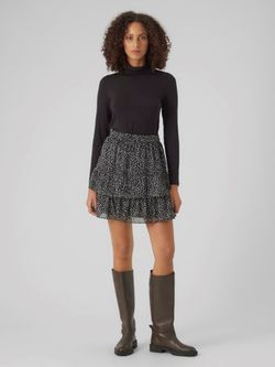 Mini falda con volante estampado abstracto Vero Moda Black