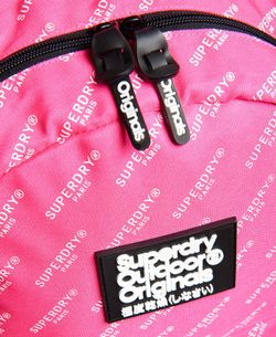 Mochila básica con print branding Superdry Pink
