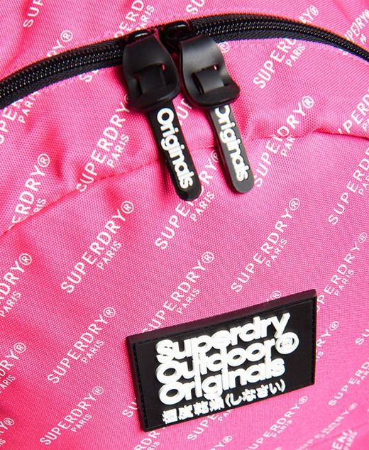 Mochila básica con print branding Superdry Pink