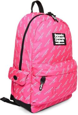 Mochila básica con print branding Superdry Pink