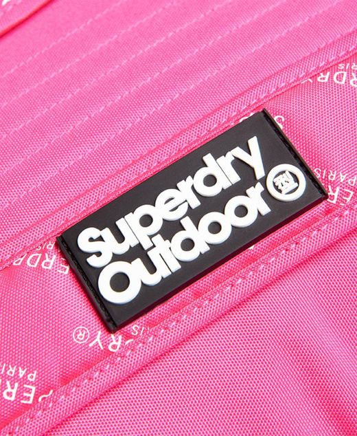 Mochila básica con print branding Superdry Pink