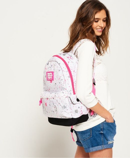 Zaino Basic Superdry con glitter bianco brillante