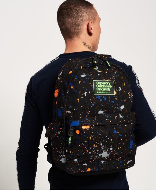 Zaino basic con macchie di grana nera Superdry
