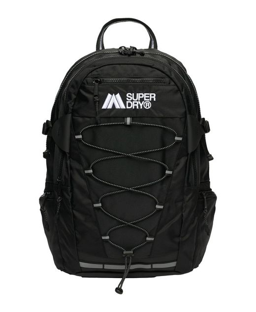 Mochila con cordones elásticos Superdry Black