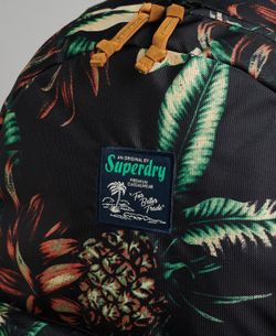 Mochila con estampado hojas tropicales Superdry Black