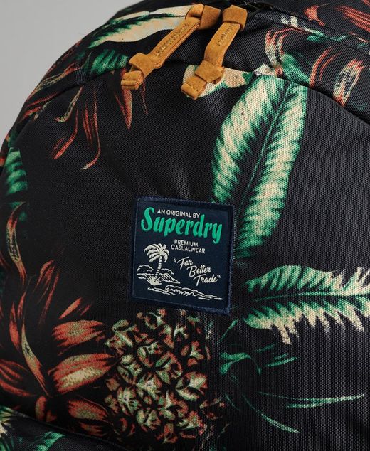 Mochila con estampado hojas tropicales Superdry Black