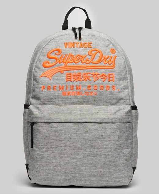 Mochila con letras branding bordadas Superdry Light Grey Mela