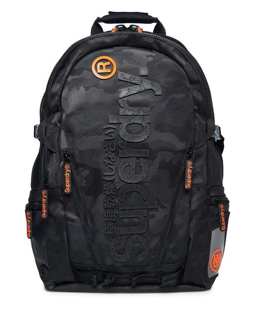 Zaino cerato con stampa militare nera Superdry Black Camo