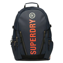 Mochila engomada con letras branding Superdry Navy