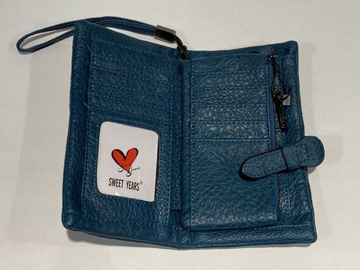 Monedero con cinta exterior Varis Blue